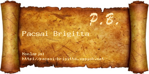 Pacsai Brigitta névjegykártya